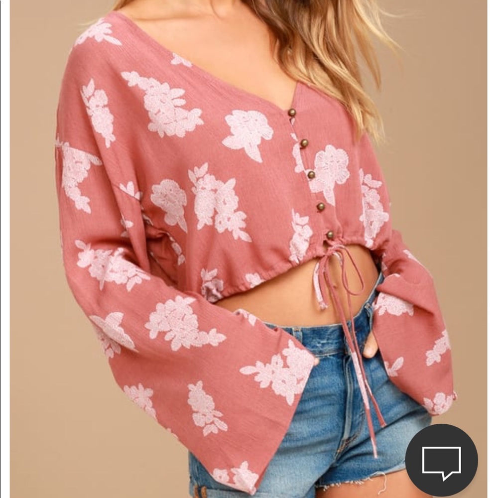 Lulus Garden Delight Rusty Rose Floral Crop Top